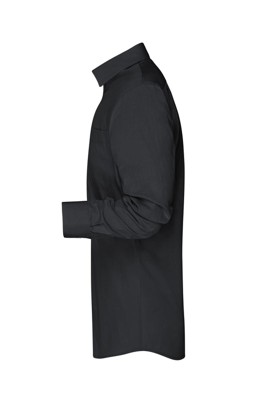 Modisches Shirt mit Karo-Einsätzen an Kragen und Manschette - JN619
