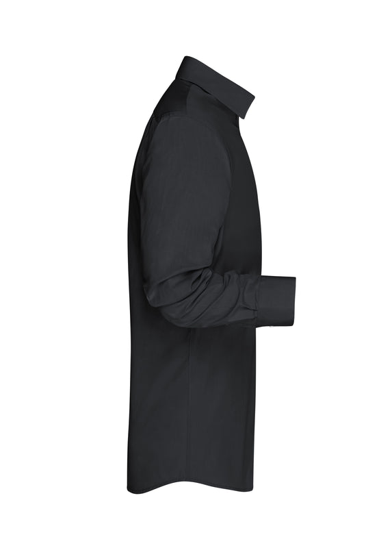 Modisches Shirt mit Karo-Einsätzen an Kragen und Manschette - JN619