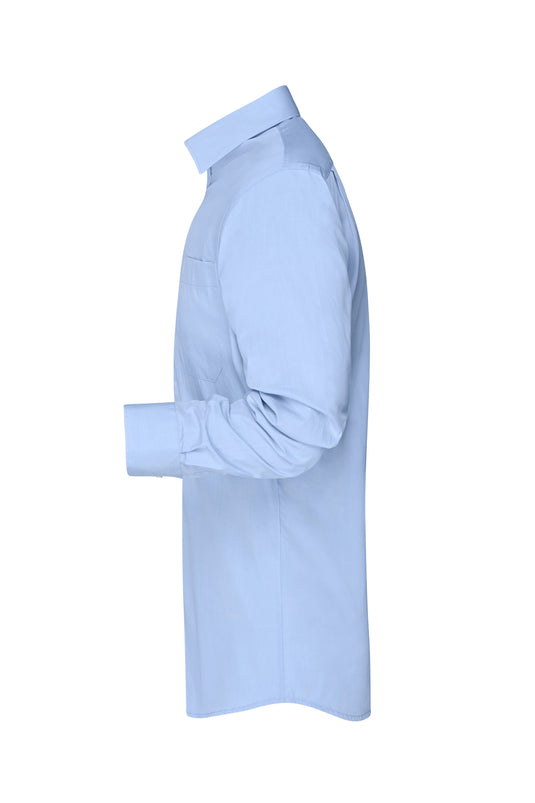 Modisches Shirt mit Karo-Einsätzen an Kragen und Manschette - JN619