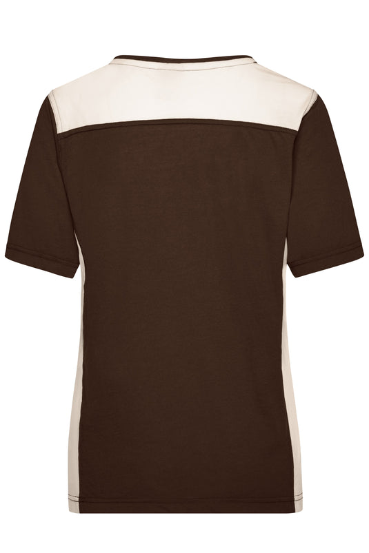 Strapazierfähiges und pflegeleichtes T-Shirt mit Kontrasteinsätzen - JN859