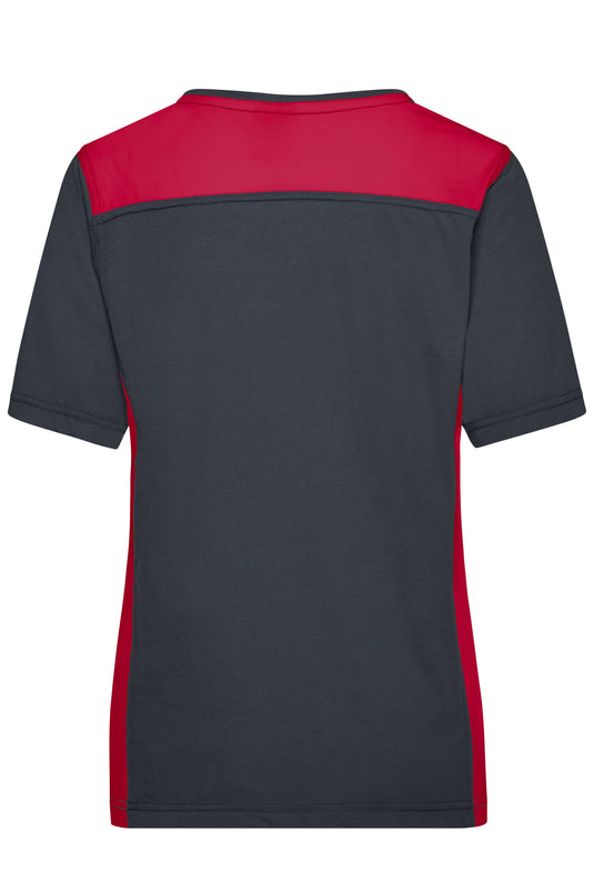 Strapazierfähiges und pflegeleichtes T-Shirt mit Kontrasteinsätzen - JN859
