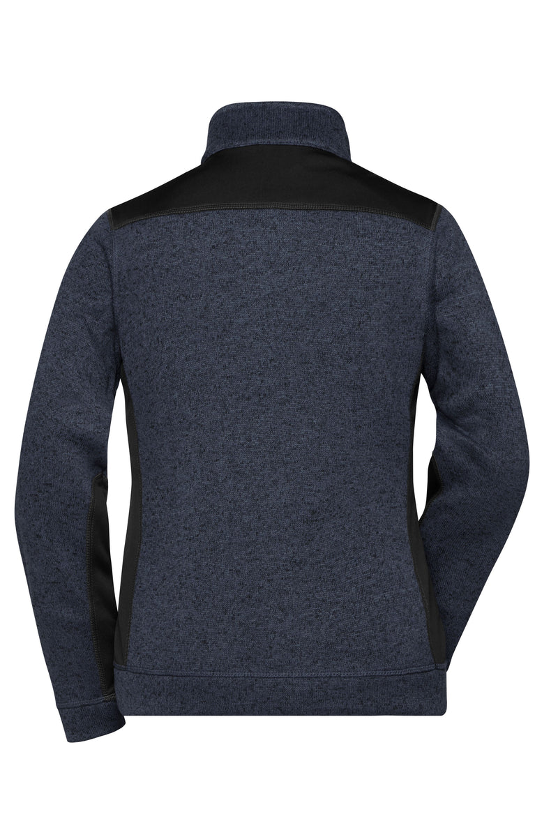 Laden Sie das Bild in Galerie -Viewer, Pflegeleichte Strickfleece Jacke im Materialmix - JN861
