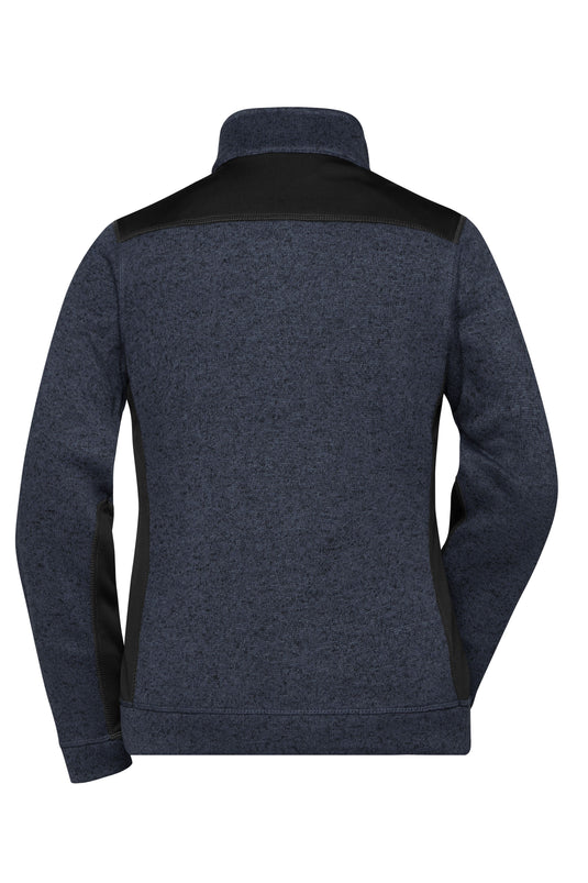 Pflegeleichte Strickfleece Jacke im Materialmix - JN861