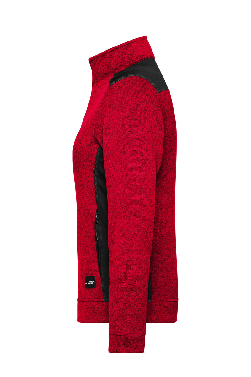 Laden Sie das Bild in Galerie -Viewer, Pflegeleichte Strickfleece Jacke im Materialmix - JN861
