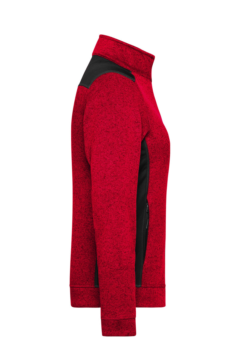 Laden Sie das Bild in Galerie -Viewer, Pflegeleichte Strickfleece Jacke im Materialmix - JN861
