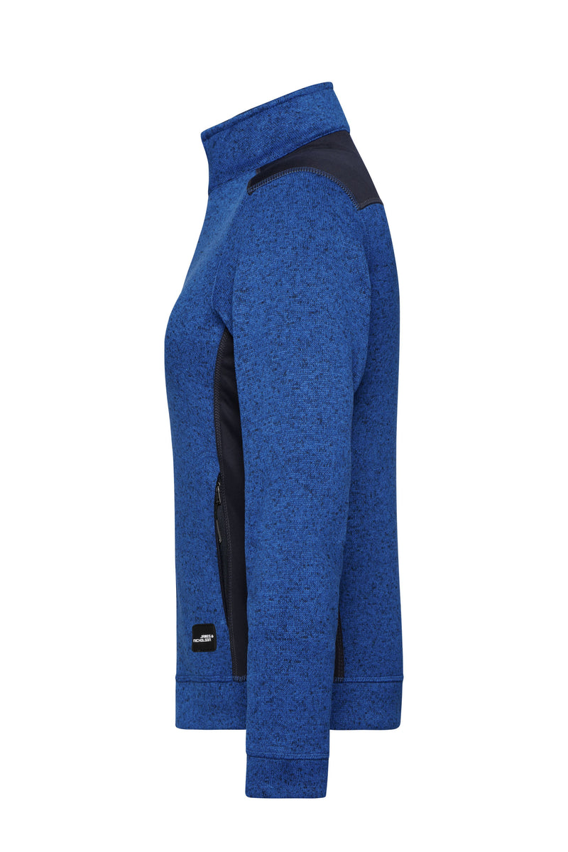 Laden Sie das Bild in Galerie -Viewer, Pflegeleichte Strickfleece Jacke im Materialmix - JN861
