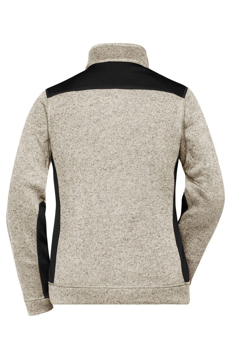 Laden Sie das Bild in Galerie -Viewer, Pflegeleichte Strickfleece Jacke im Materialmix - JN861
