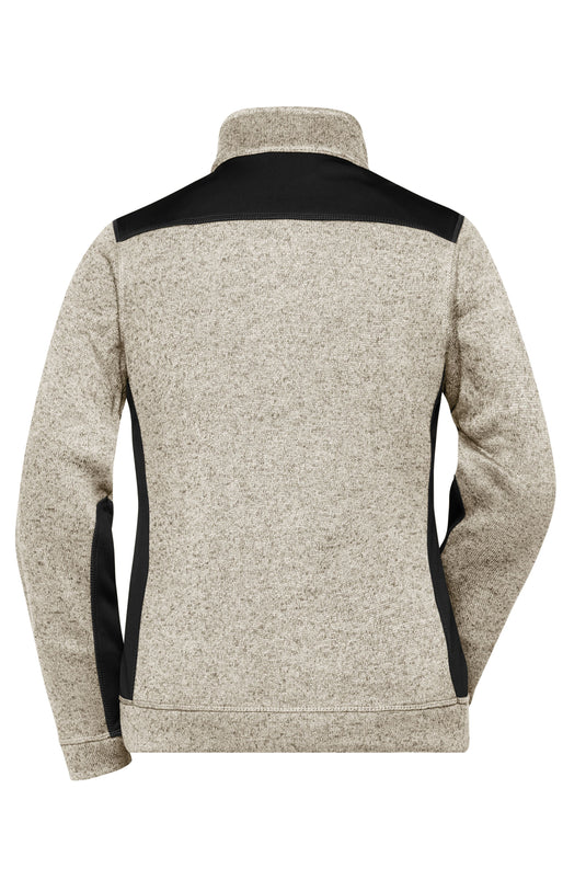 Pflegeleichte Strickfleece Jacke im Materialmix - JN861