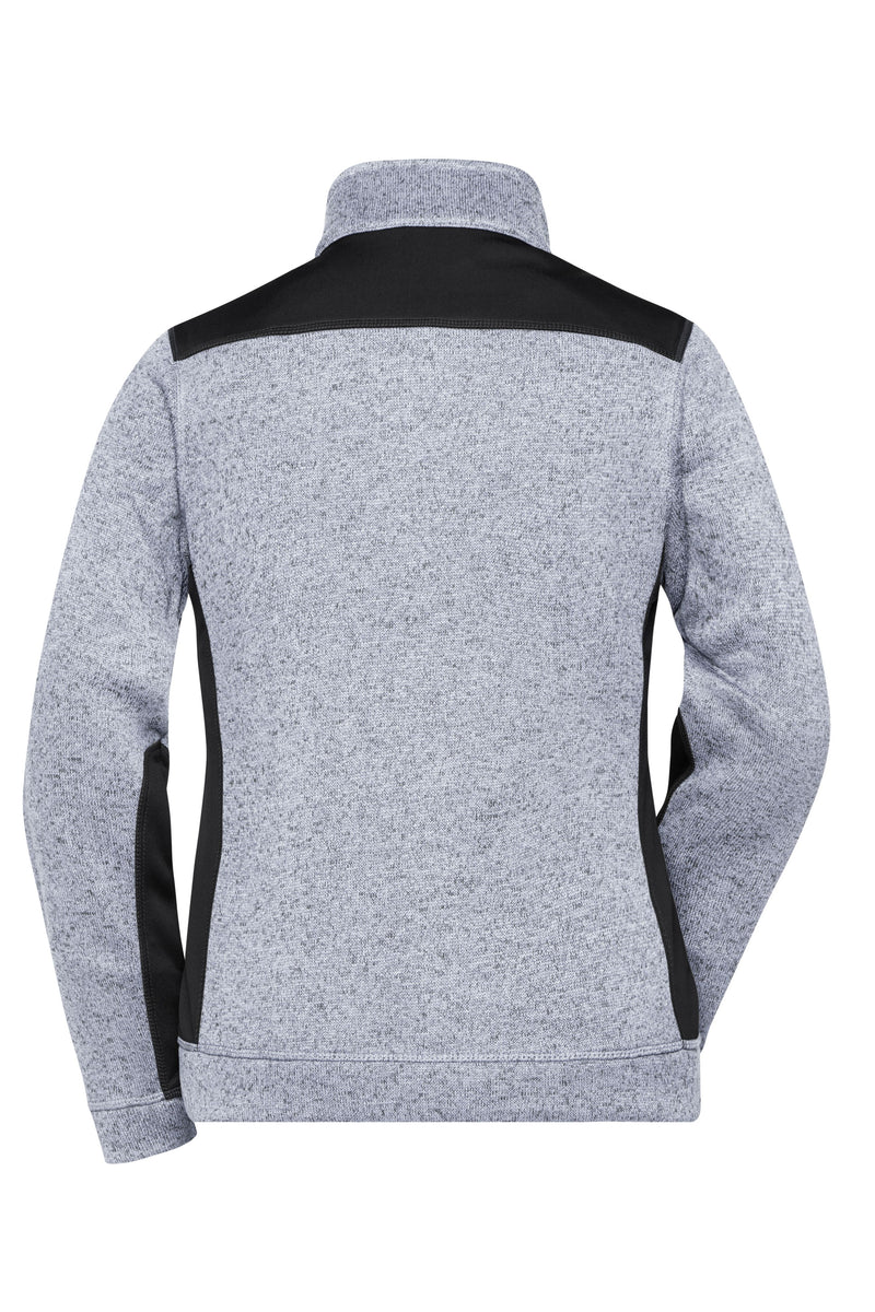 Laden Sie das Bild in Galerie -Viewer, Pflegeleichte Strickfleece Jacke im Materialmix - JN861
