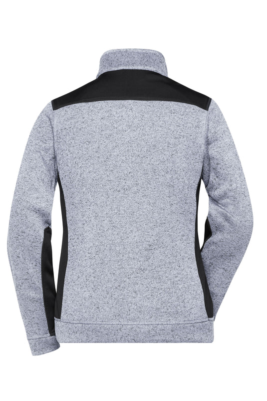 Pflegeleichte Strickfleece Jacke im Materialmix - JN861