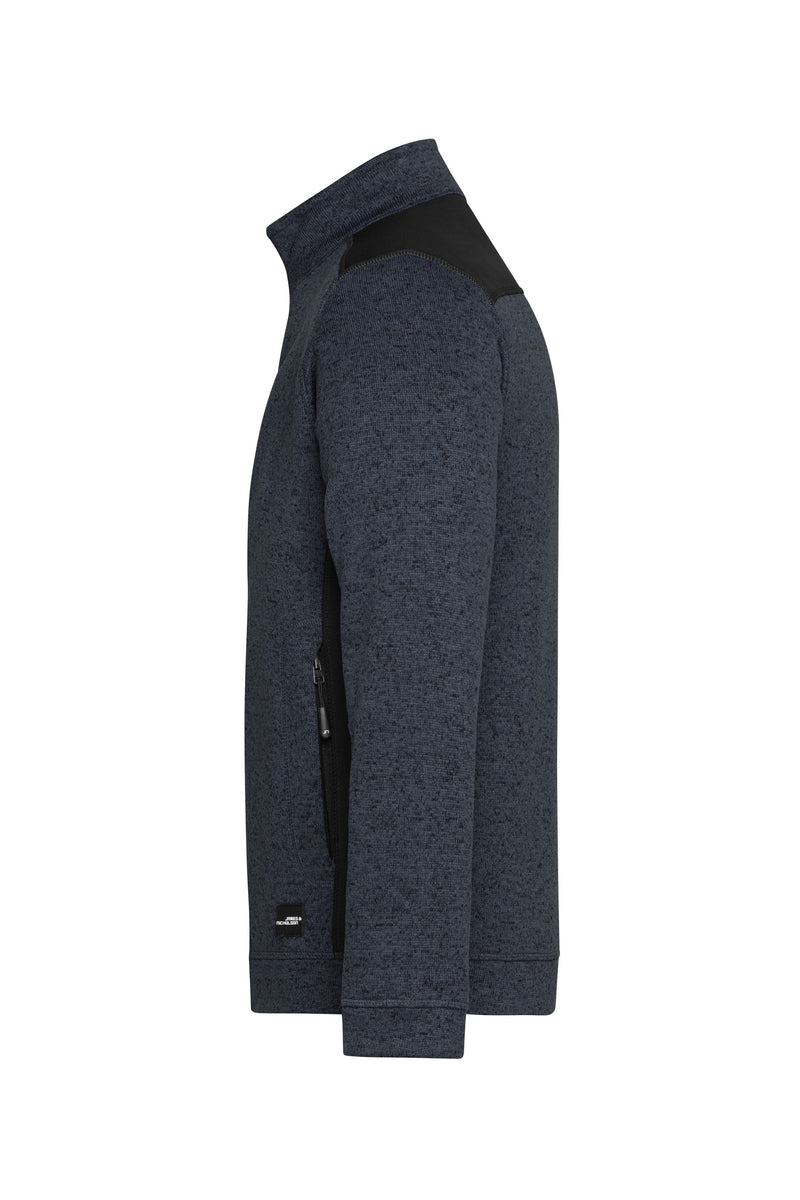 Laden Sie das Bild in Galerie -Viewer, Pflegeleichte Strickfleece Jacke im Materialmix - JN862
