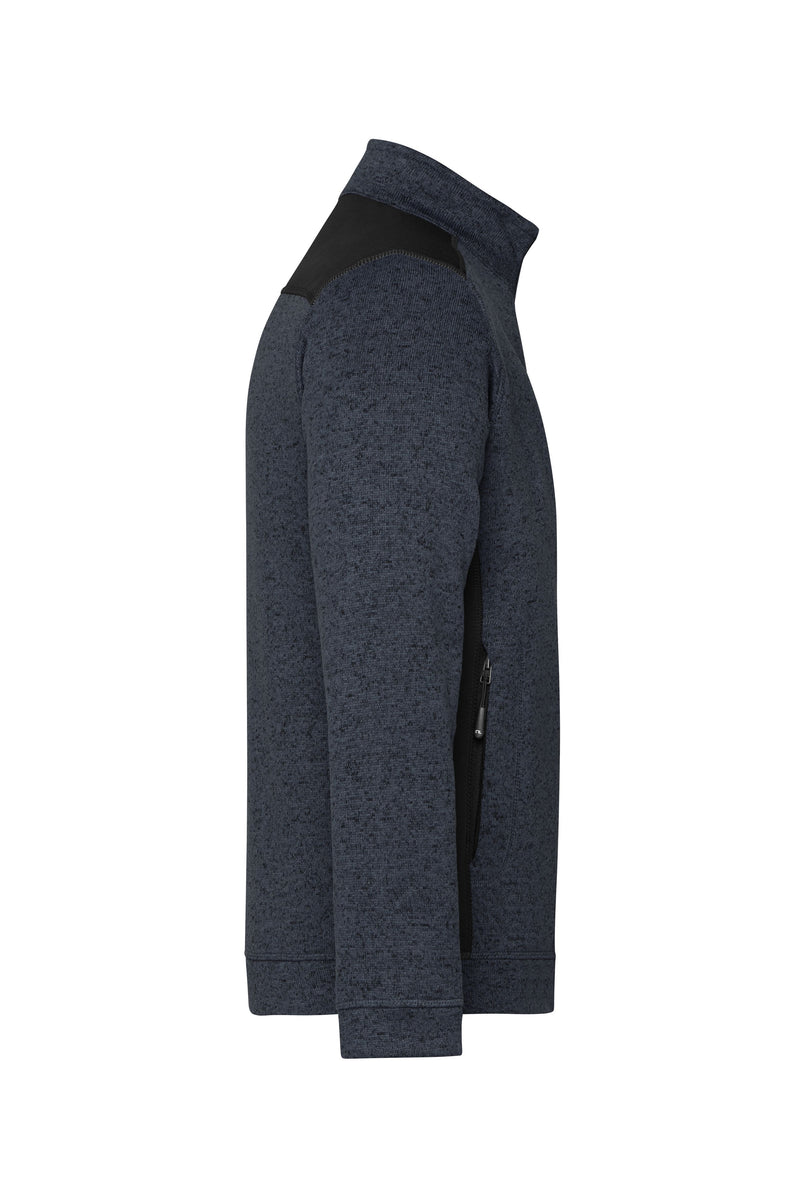Laden Sie das Bild in Galerie -Viewer, Pflegeleichte Strickfleece Jacke im Materialmix - JN862
