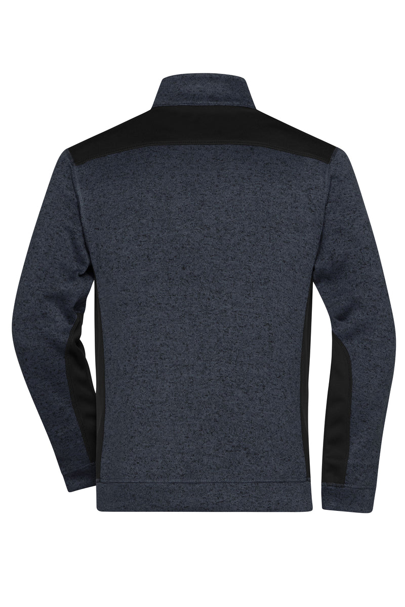 Laden Sie das Bild in Galerie -Viewer, Pflegeleichte Strickfleece Jacke im Materialmix - JN862
