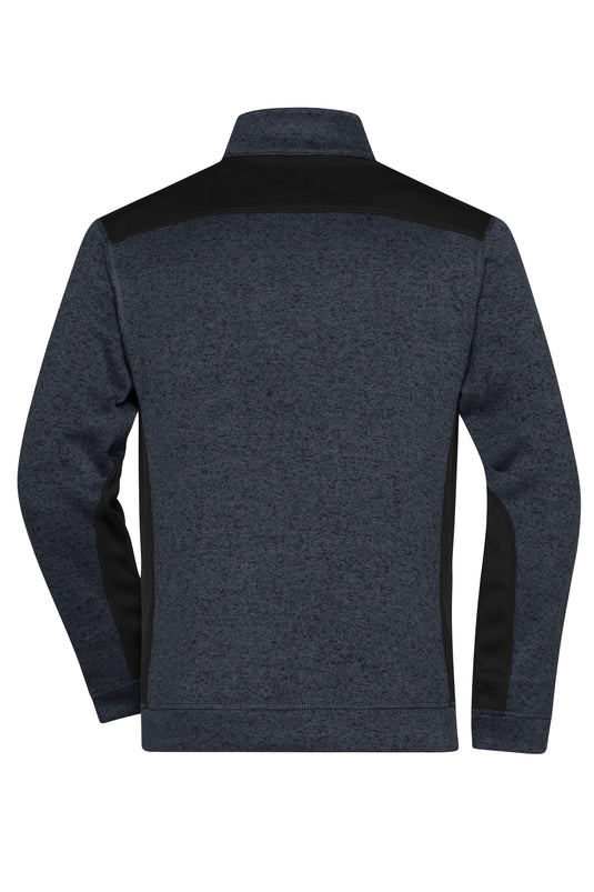 Pflegeleichte Strickfleece Jacke im Materialmix - JN862