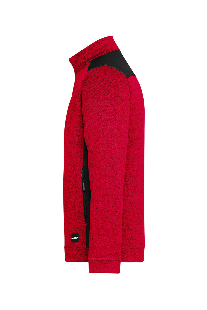 Laden Sie das Bild in Galerie -Viewer, Pflegeleichte Strickfleece Jacke im Materialmix - JN862
