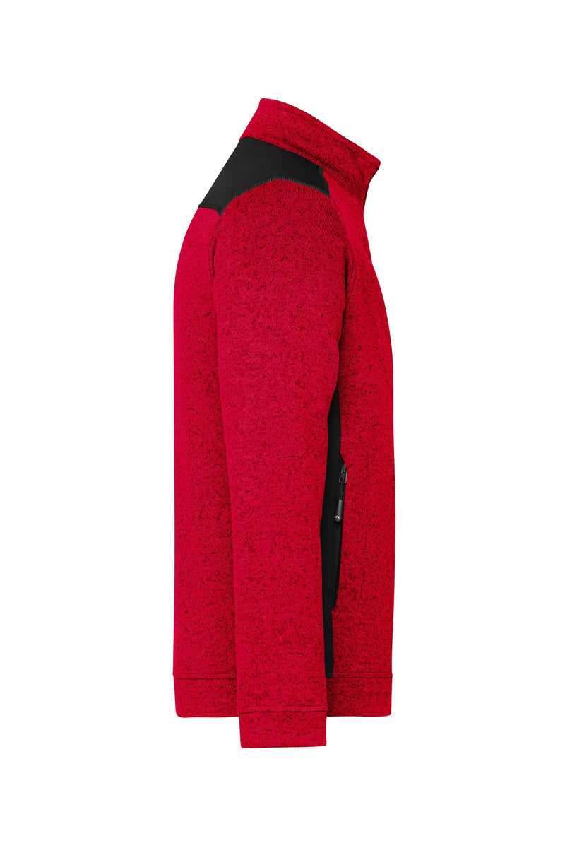 Laden Sie das Bild in Galerie -Viewer, Pflegeleichte Strickfleece Jacke im Materialmix - JN862
