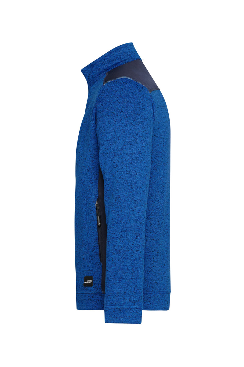Laden Sie das Bild in Galerie -Viewer, Pflegeleichte Strickfleece Jacke im Materialmix - JN862
