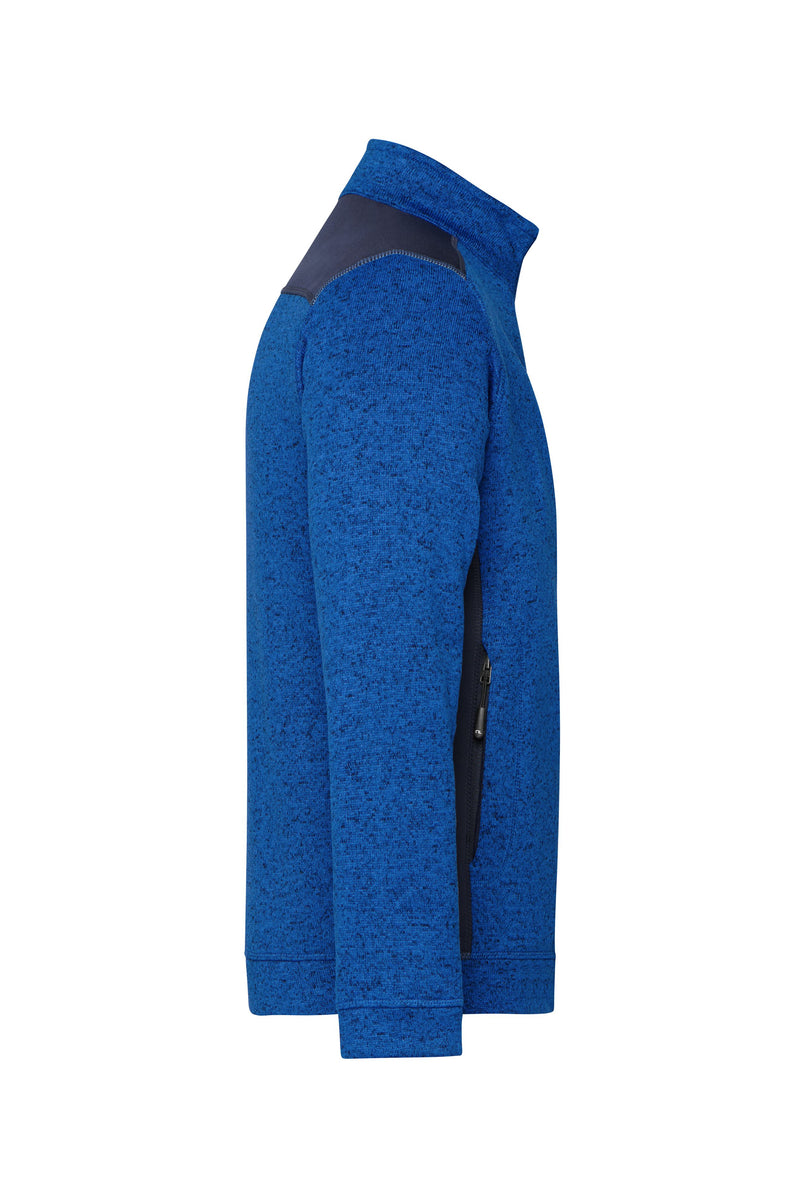 Laden Sie das Bild in Galerie -Viewer, Pflegeleichte Strickfleece Jacke im Materialmix - JN862
