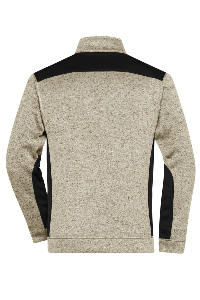 Laden Sie das Bild in Galerie -Viewer, Pflegeleichte Strickfleece Jacke im Materialmix - JN862
