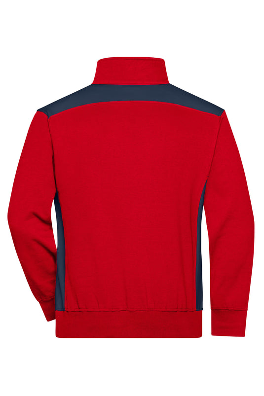 Sweatshirt mit Stehkragen, Reißverschluss und Kontrasteinsätzen - JN868