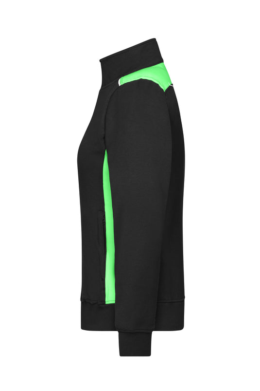 Sweat-Jacke mit Stehkragen und Kontrasteinsätzen - JN869