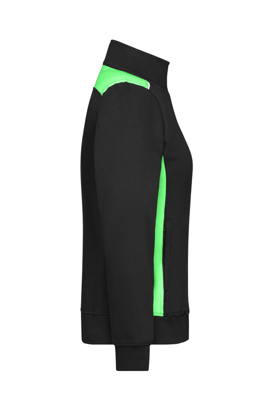 Sweat-Jacke mit Stehkragen und Kontrasteinsätzen - JN869