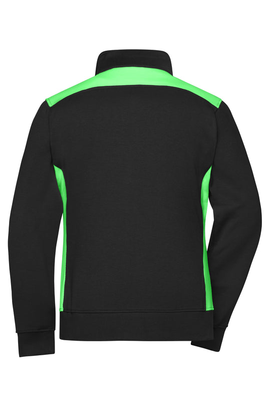 Sweat-Jacke mit Stehkragen und Kontrasteinsätzen - JN869