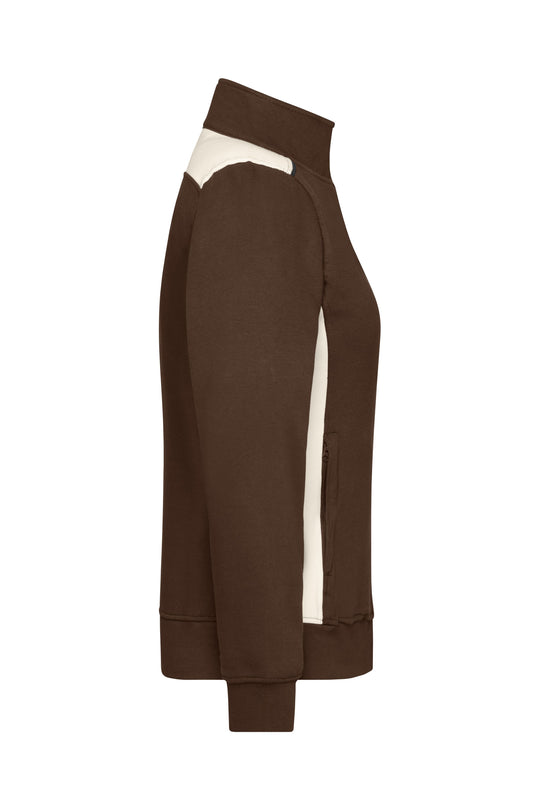 Sweat-Jacke mit Stehkragen und Kontrasteinsätzen - JN869