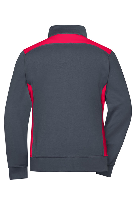 Sweat-Jacke mit Stehkragen und Kontrasteinsätzen - JN869