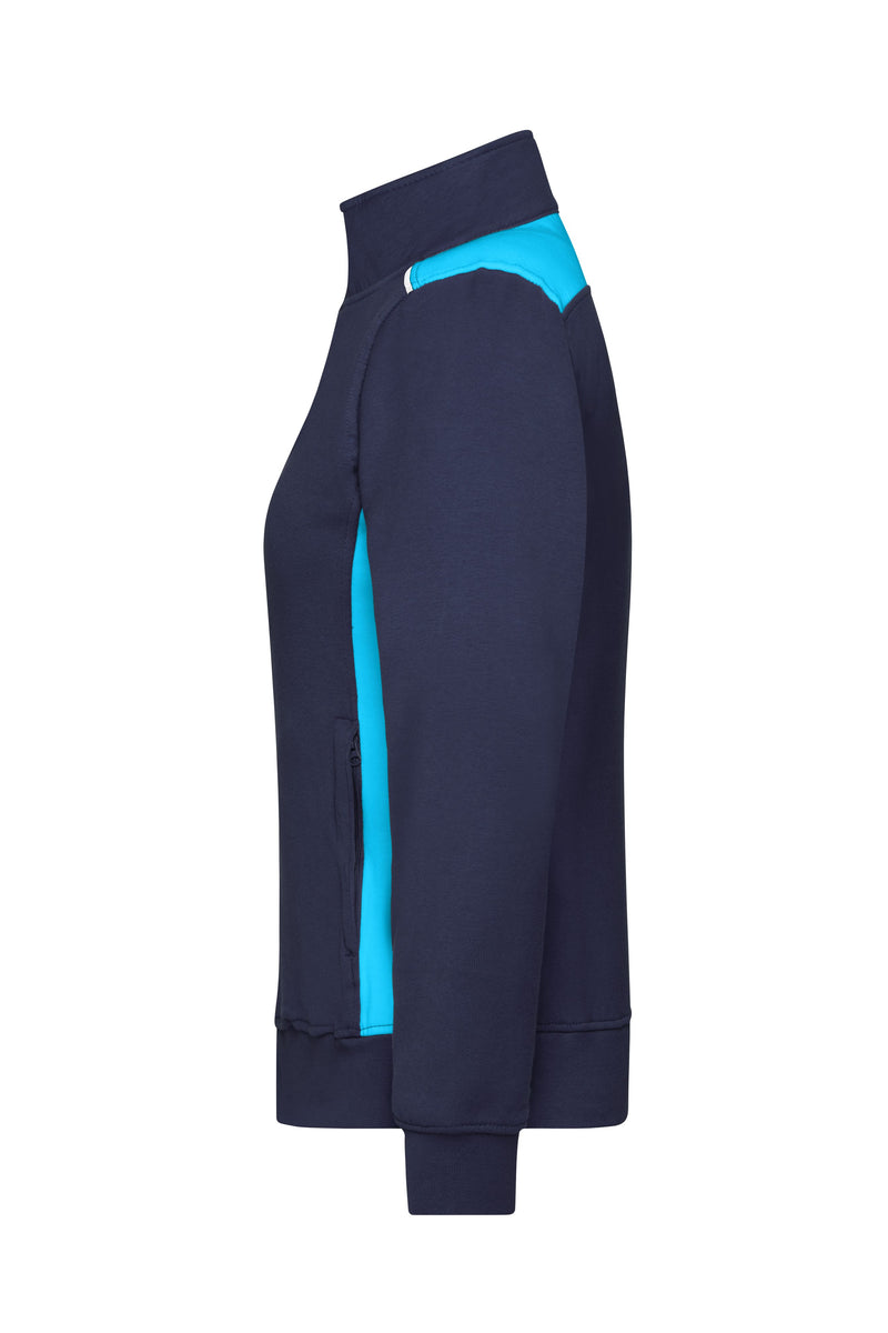 Laden Sie das Bild in Galerie -Viewer, Sweat-Jacke mit Stehkragen und Kontrasteinsätzen - JN869

