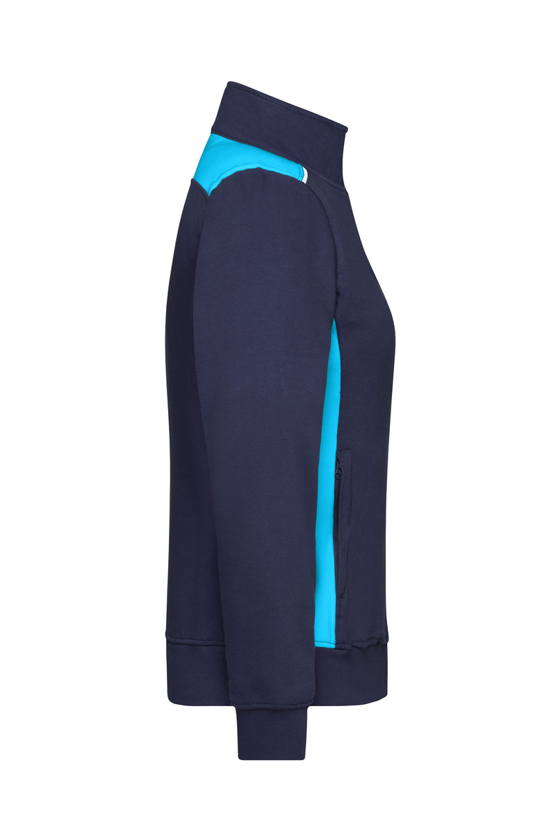 Laden Sie das Bild in Galerie -Viewer, Sweat-Jacke mit Stehkragen und Kontrasteinsätzen - JN869
