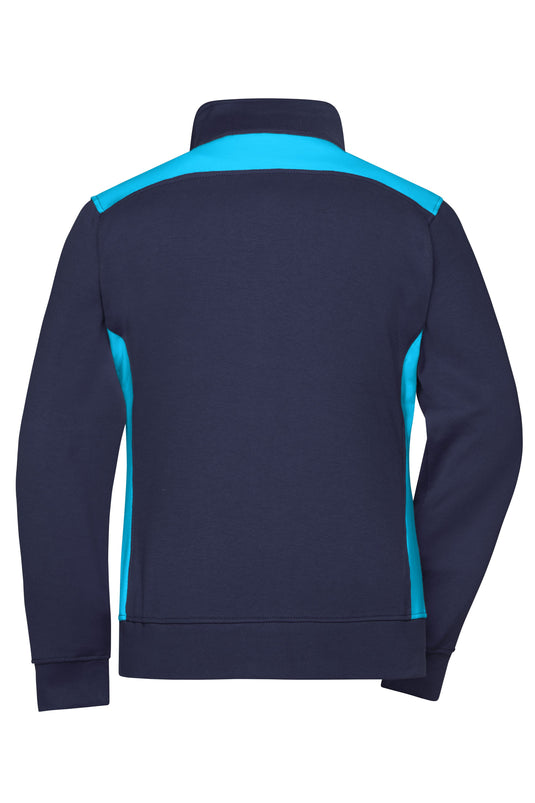 Sweat-Jacke mit Stehkragen und Kontrasteinsätzen - JN869
