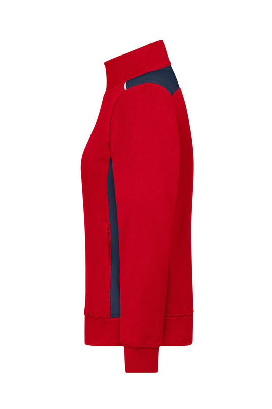 Sweat-Jacke mit Stehkragen und Kontrasteinsätzen - JN869