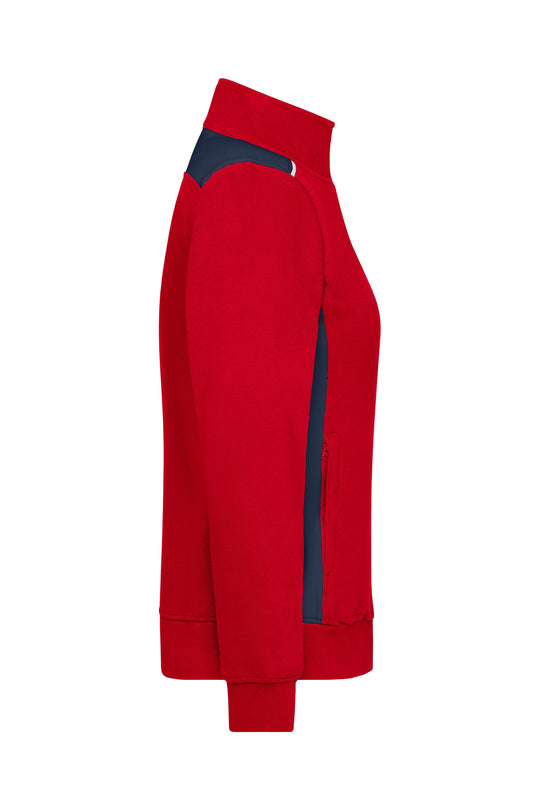 Sweat-Jacke mit Stehkragen und Kontrasteinsätzen - JN869