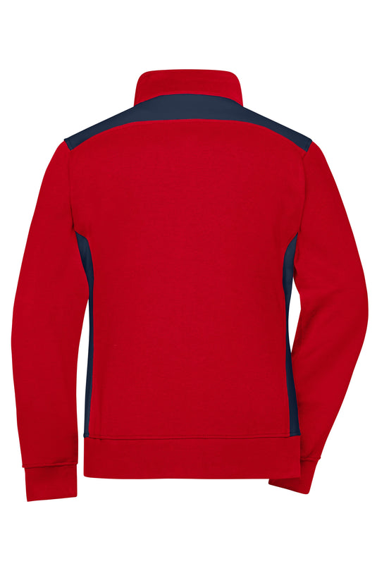 Sweat-Jacke mit Stehkragen und Kontrasteinsätzen - JN869