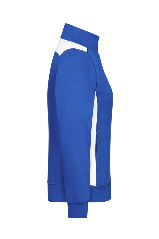 Sweat-Jacke mit Stehkragen und Kontrasteinsätzen - JN869