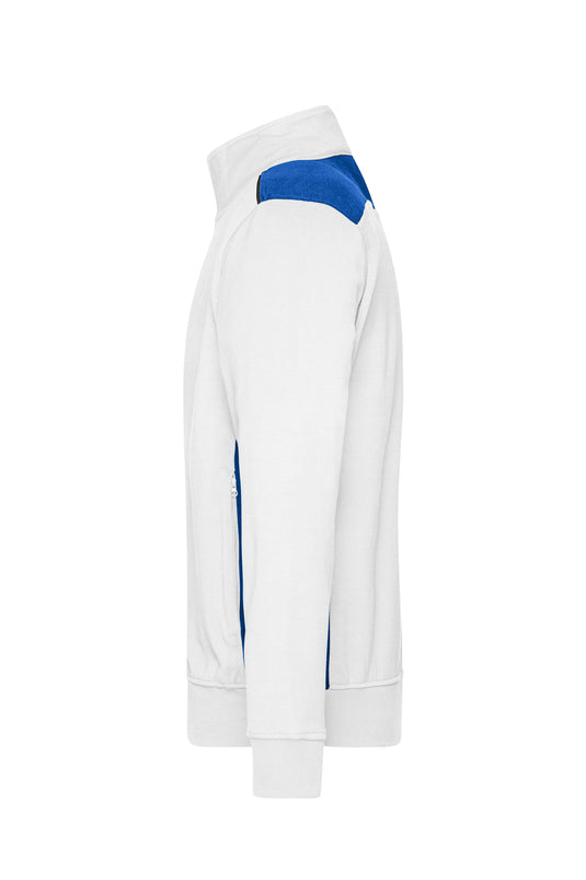 Sweat-Jacke mit Stehkragen und Kontrasteinsätzen - JN870
