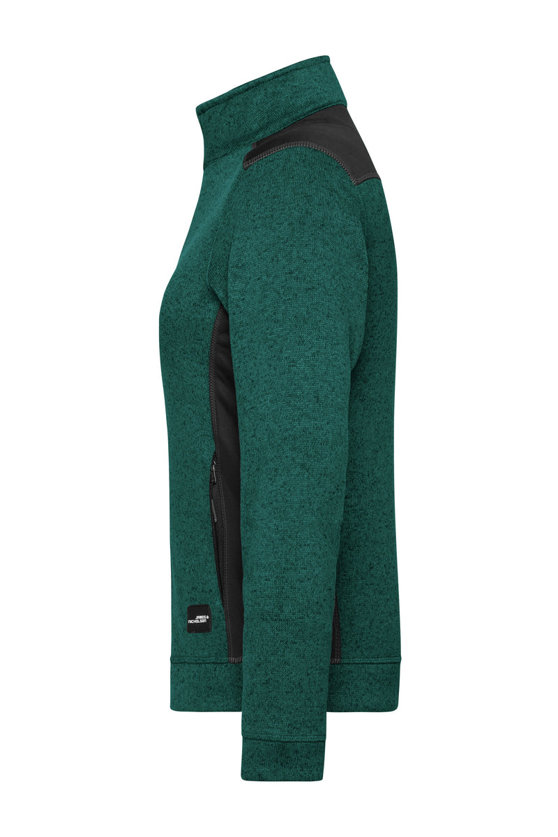 Laden Sie das Bild in Galerie -Viewer, Pflegeleichte Strickfleece Jacke im Materialmix - JN861
