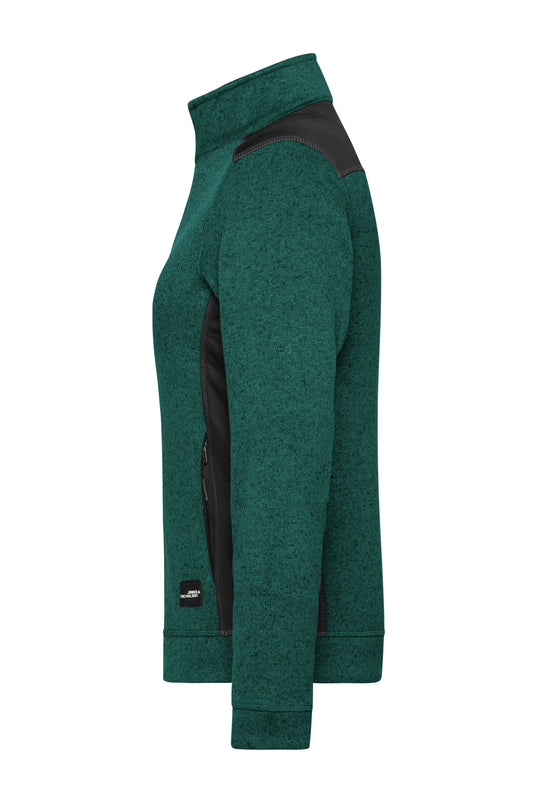 Pflegeleichte Strickfleece Jacke im Materialmix - JN861