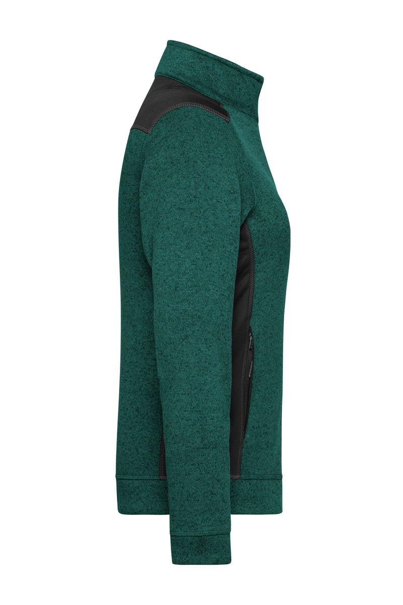 Laden Sie das Bild in Galerie -Viewer, Pflegeleichte Strickfleece Jacke im Materialmix - JN861
