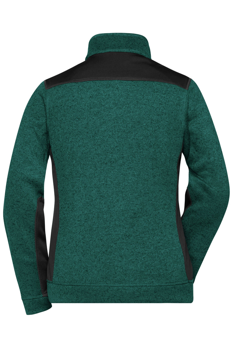 Laden Sie das Bild in Galerie -Viewer, Pflegeleichte Strickfleece Jacke im Materialmix - JN861
