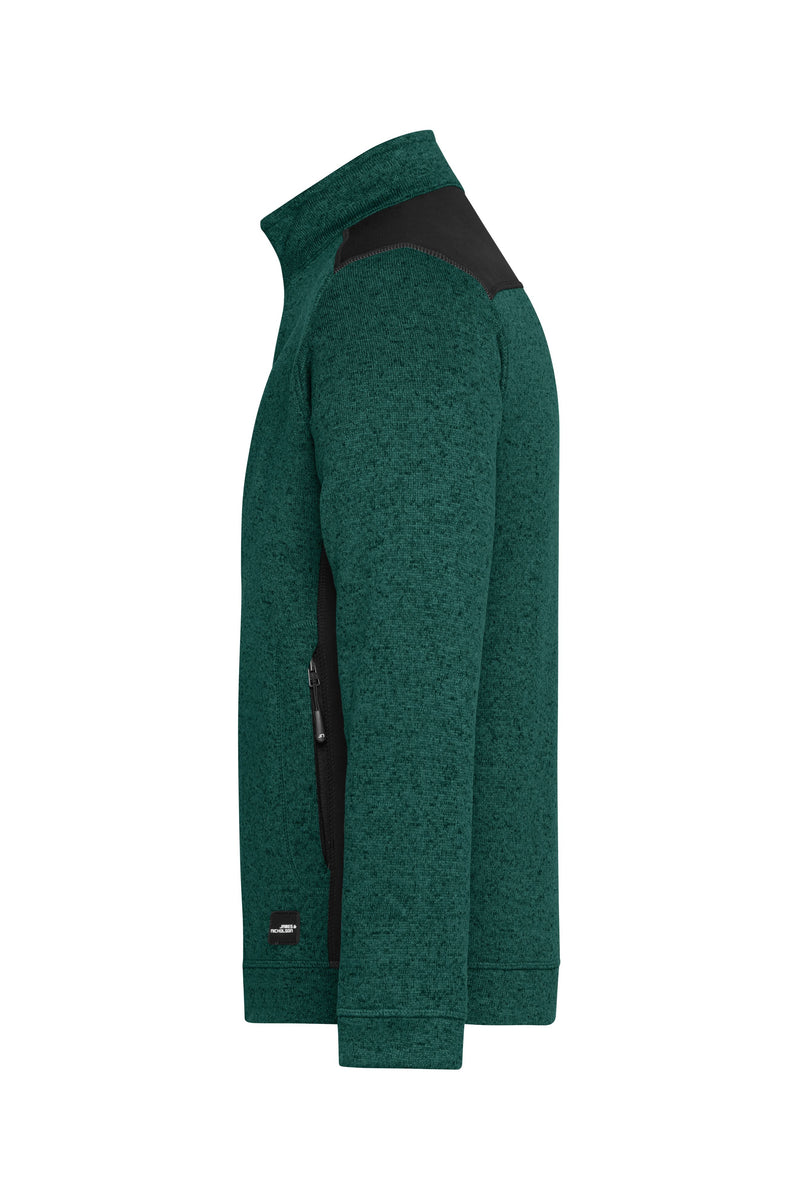 Laden Sie das Bild in Galerie -Viewer, Pflegeleichte Strickfleece Jacke im Materialmix - JN862
