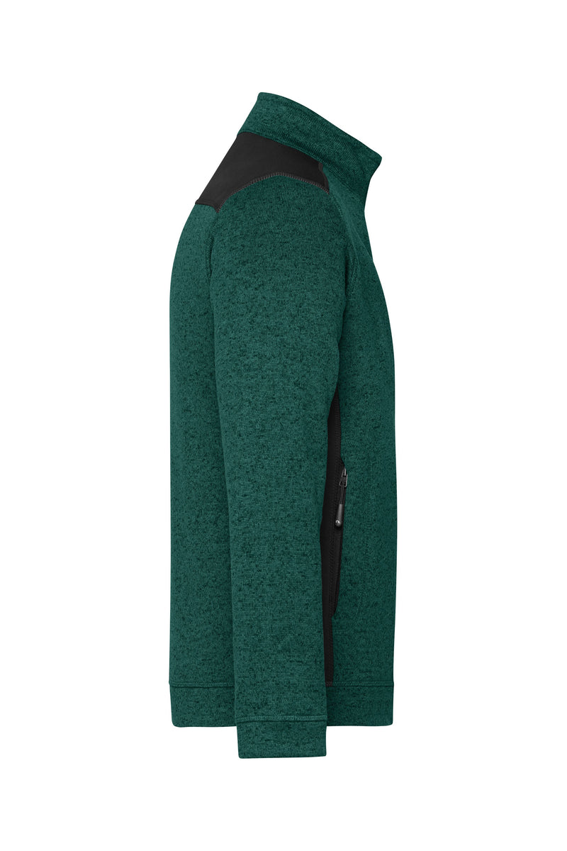 Laden Sie das Bild in Galerie -Viewer, Pflegeleichte Strickfleece Jacke im Materialmix - JN862
