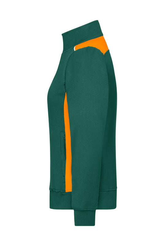 Sweat-Jacke mit Stehkragen und Kontrasteinsätzen - JN869