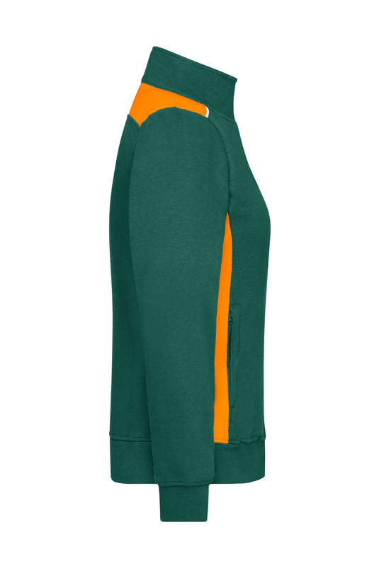 Sweat-Jacke mit Stehkragen und Kontrasteinsätzen - JN869