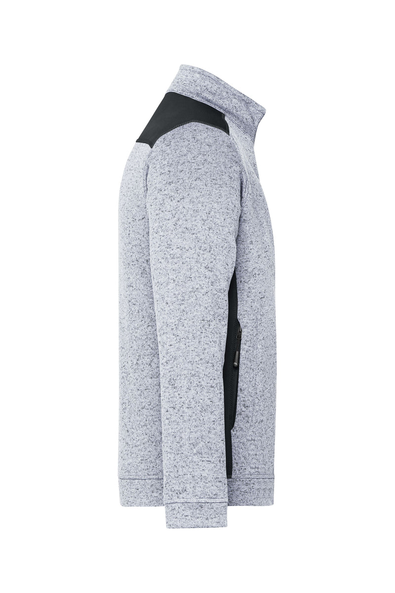 Laden Sie das Bild in Galerie -Viewer, Pflegeleichte Strickfleece Jacke im Materialmix - JN862
