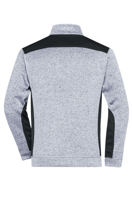 Pflegeleichte Strickfleece Jacke im Materialmix - JN862