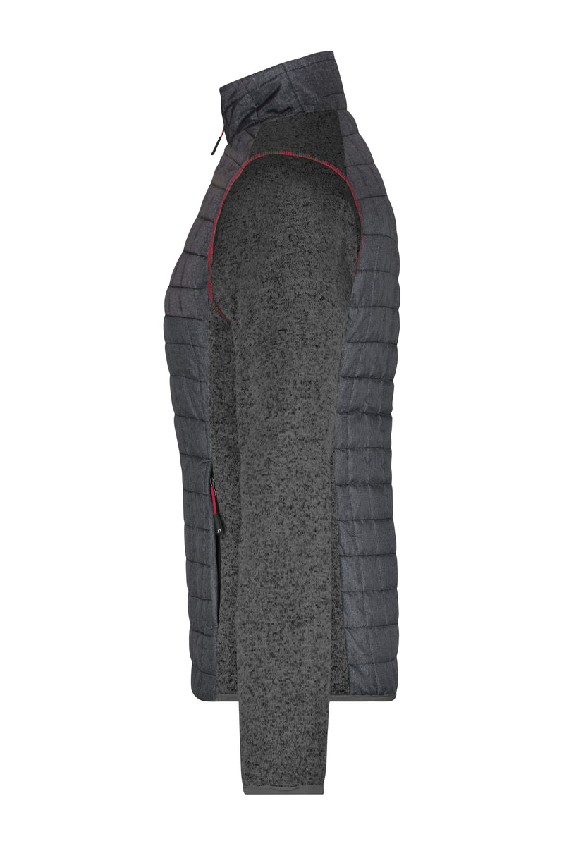 Laden Sie das Bild in Galerie -Viewer, Strickfleecejacke im stylischen Materialmix - JN741

