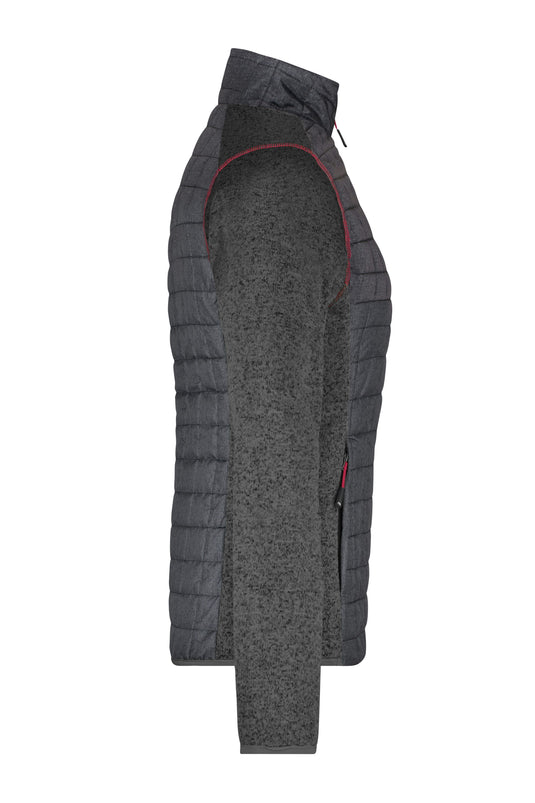 Strickfleecejacke im stylischen Materialmix - JN741