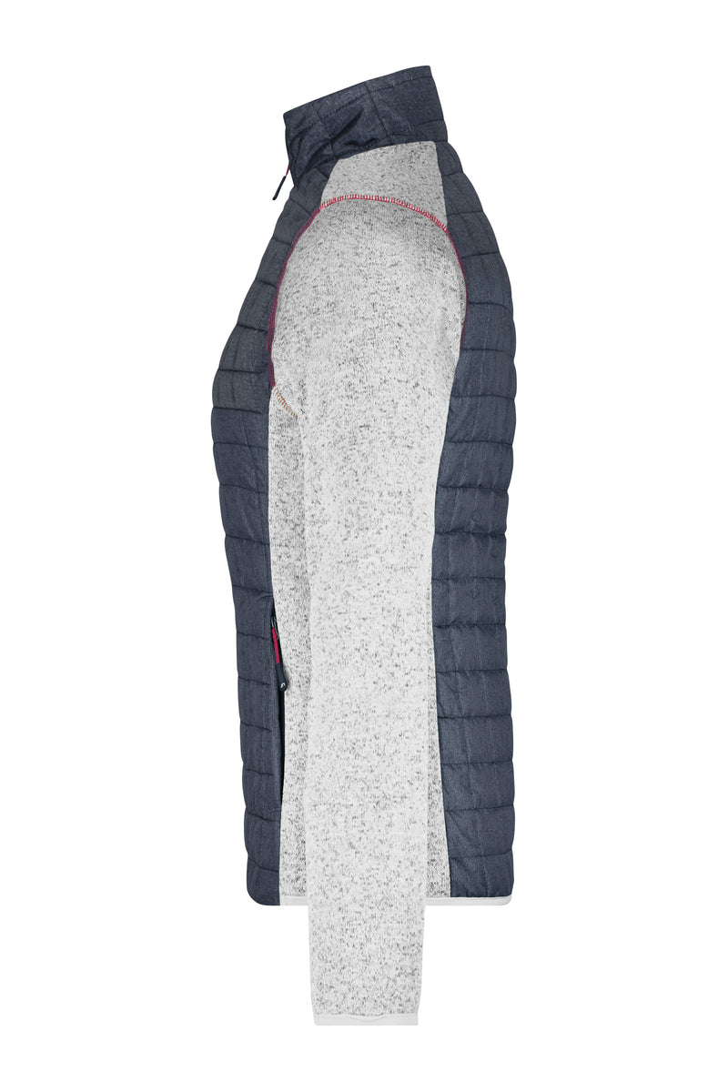 Laden Sie das Bild in Galerie -Viewer, Strickfleecejacke im stylischen Materialmix - JN741
